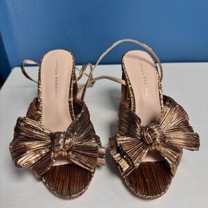 Loeffler Randall Bow Heels in Rose Gold